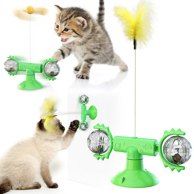 Glowing Cat Turntable Windmill Toy Interactive Pet Toy