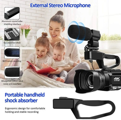 New Handheld High-Definition Digital Video Camera 4K Conference Camera Recorder Short Video Camera Dv S M A Group