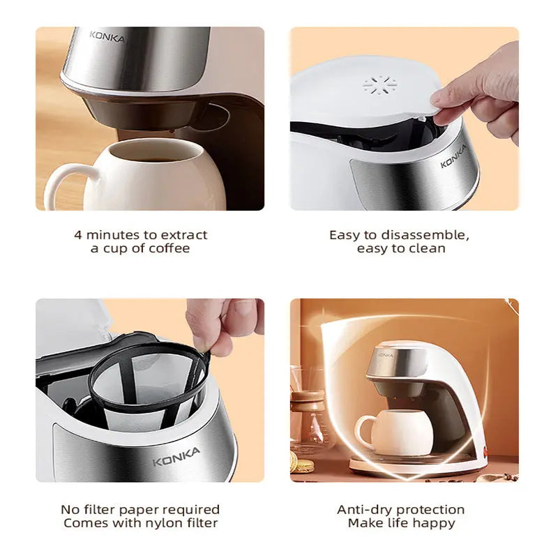 New Coffee Machine Fully Automatic Home Office Mini American Small Portable Coffee Maker S M A Group