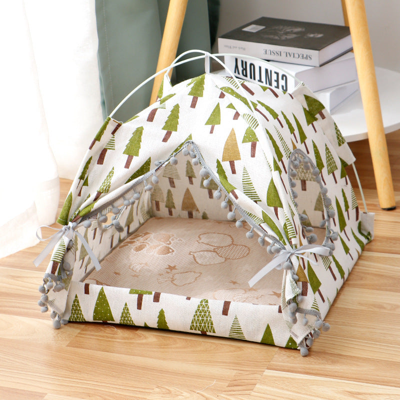 Cat Tent Enclosed Pet Bed Cozy House for Cats
