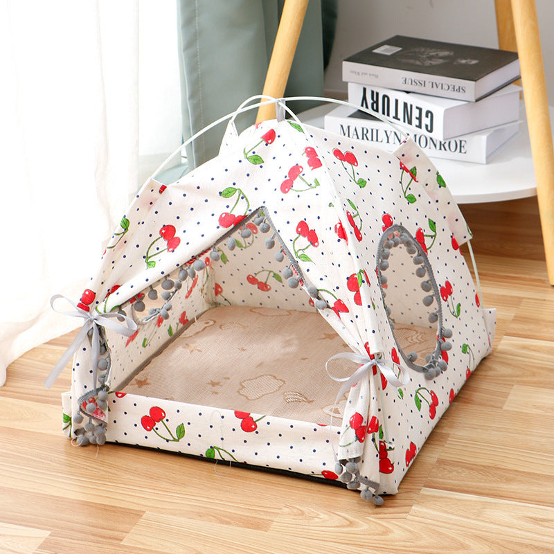 Cat Tent Enclosed Pet Bed Cozy House for Cats