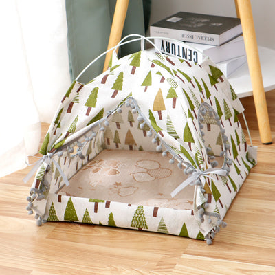 Cat Tent Enclosed Pet Bed Cozy House for Cats