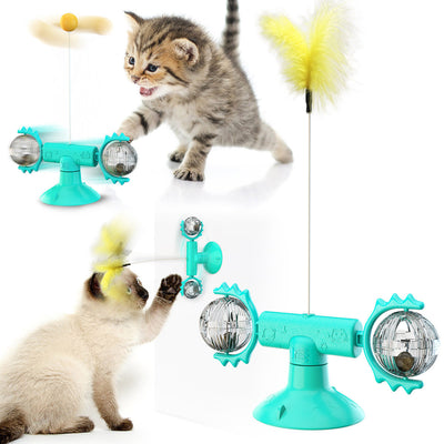 Glowing Cat Turntable Windmill Toy Interactive Pet Toy