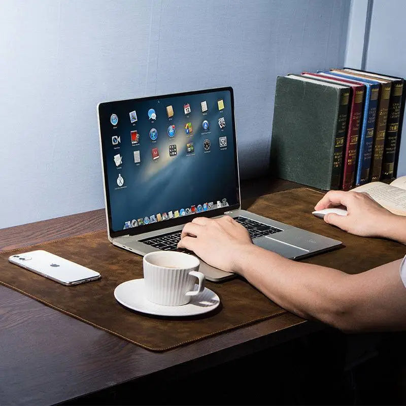 Extra large non-slip desktop computer desk leather pad - S M A Group # #