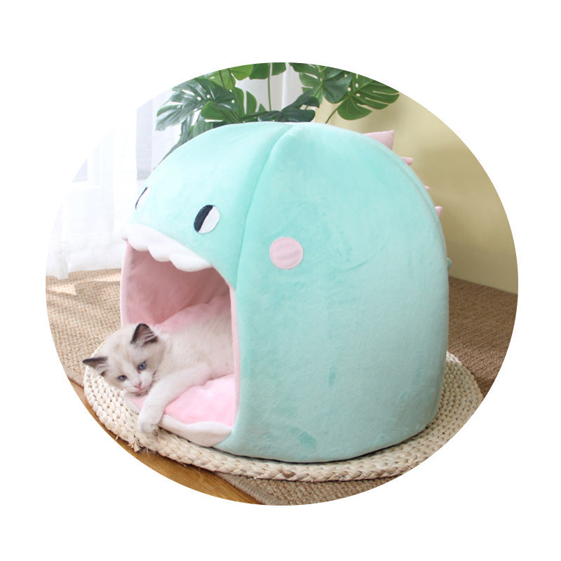 Cave Cat Bed Tent for Cats and Small Dogs Pet Lounger Mat