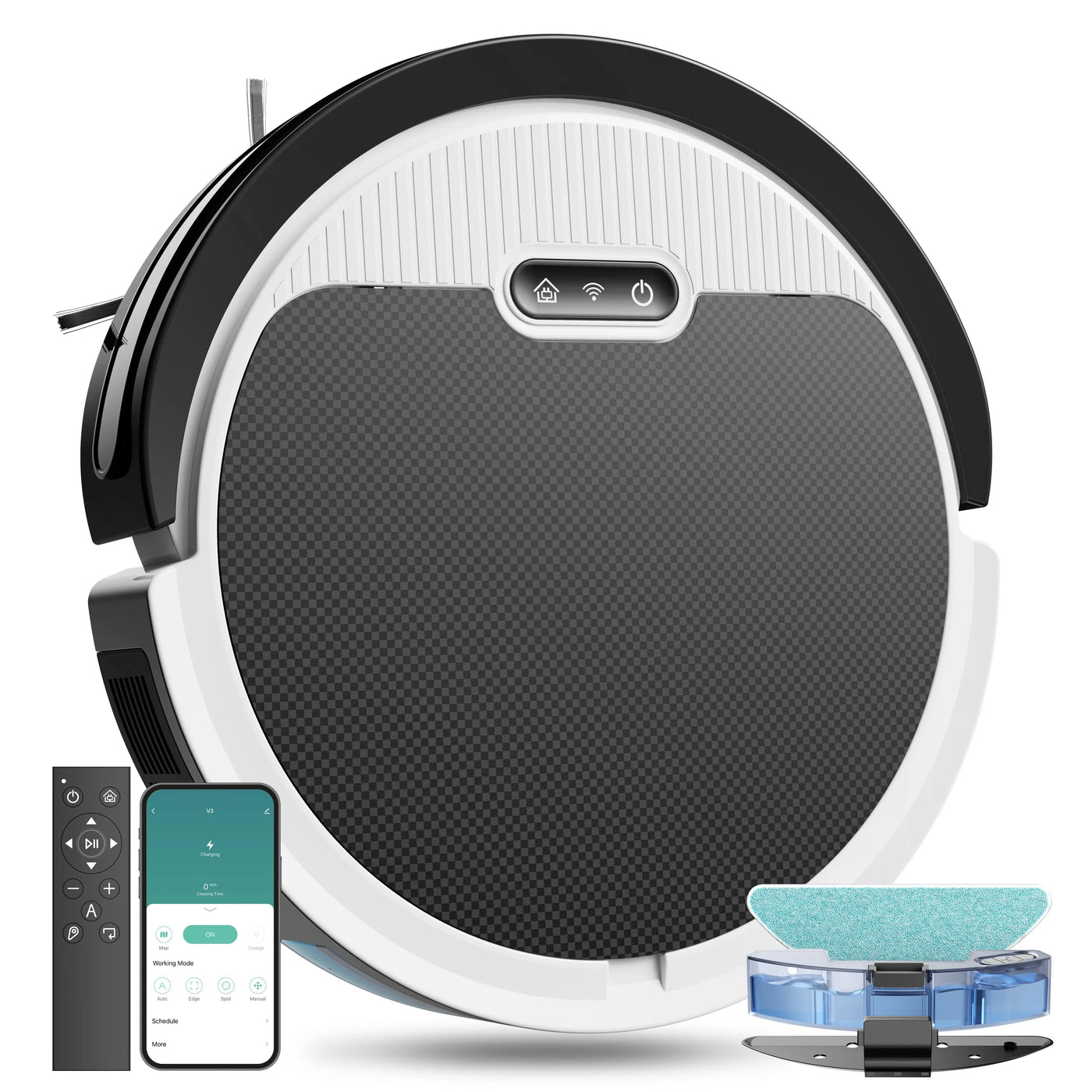 Robot Vacuum And Mop, 3 In 1 Combo Cleaner For Home With Pet Hair And Hard Floor, 5000Pa Suction, 120 Mins Run Time,Self-Charging,Super Thin Body S M A Group