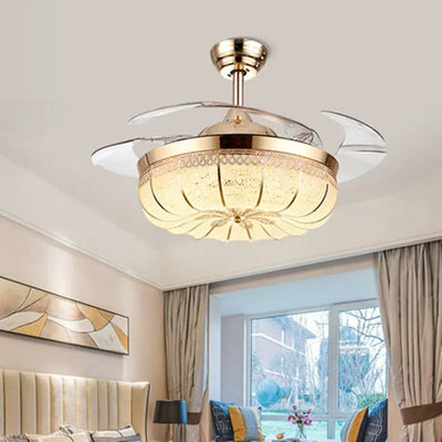 LED Pumpkin Frequency Conversion Ceiling Fan Light In Dining Room Bedroom S M A Group