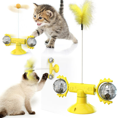 Glowing Cat Turntable Windmill Toy Interactive Pet Toy