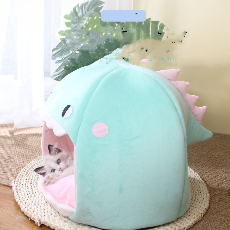 Cave Cat Bed Tent for Cats and Small Dogs Pet Lounger Mat