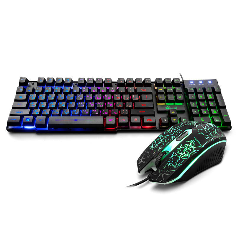 Luminous Keyboard And Mouse Set Desktop Computer Game Manipulator Feel