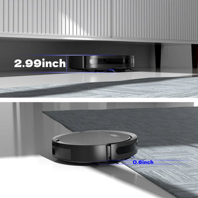 Robot Vacuum And Mop, 3 In 1 Combo Cleaner For Home With Pet Hair And Hard Floor, 5000Pa Suction, 120 Mins Run Time,Self-Charging,Super Thin Body S M A Group