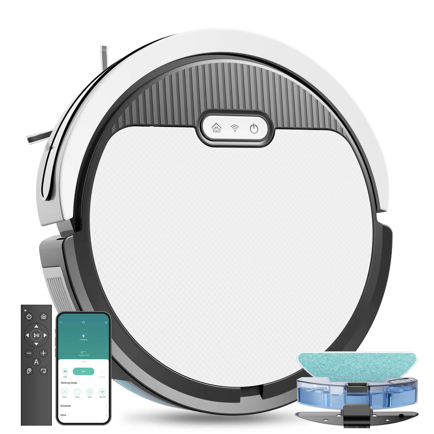 Robot Vacuum And Mop, 3 In 1 Combo Cleaner For Home With Pet Hair And Hard Floor, 5000Pa Suction, 120 Mins Run Time,Self-Charging,Super Thin Body S M A Group