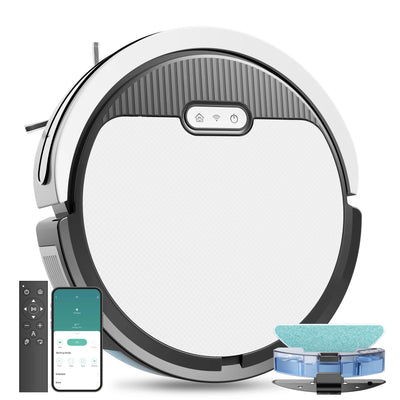 Robot Vacuum And Mop, 3 In 1 Combo Cleaner For Home With Pet Hair And Hard Floor, 5000Pa Suction, 120 Mins Run Time,Self-Charging,Super Thin Body S M A Group