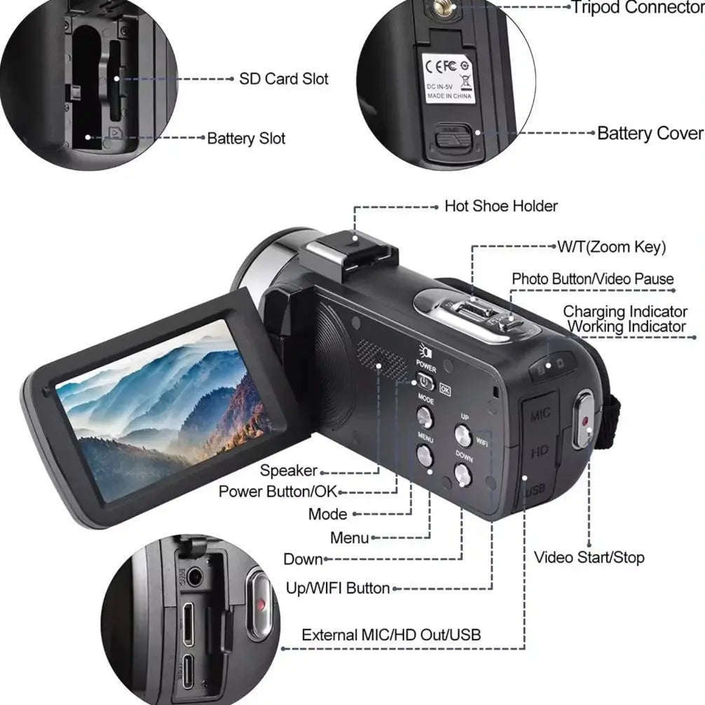 8KWIFI HD Digital Camera Touch Screen Handheld Automatic S M A Group