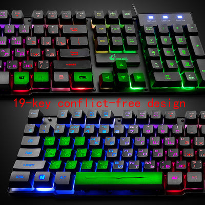 Luminous Keyboard And Mouse Set Desktop Computer Game Manipulator Feel