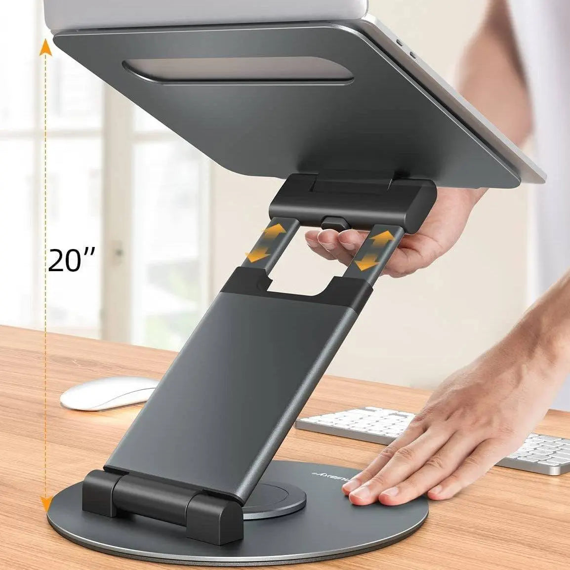 Notebook Bracket Laptop Bracket Aluminum Alloy Desktop Adjustable Base 360-degree Rotation - S M A Group # #
