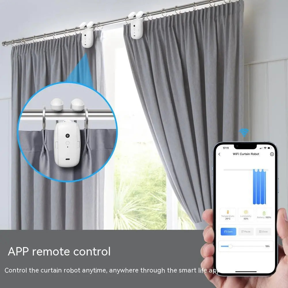 Wifi Curtain Robot Smart Home Roman Rod Electric Curtain Companion S M A Group