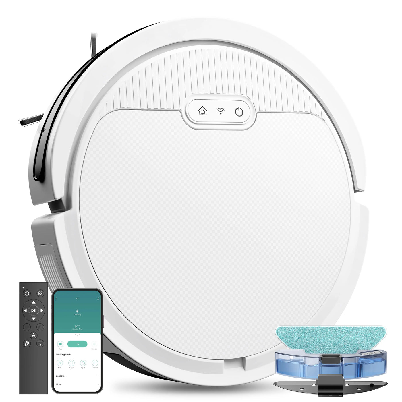 Robot Vacuum And Mop, 3 In 1 Combo Cleaner For Home With Pet Hair And Hard Floor, 5000Pa Suction, 120 Mins Run Time,Self-Charging,Super Thin Body S M A Group
