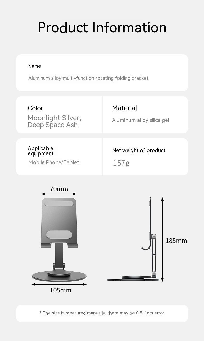 Aluminum Adjustable Rotating Stand for Phone and Tablet