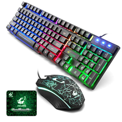 Luminous Keyboard And Mouse Set Desktop Computer Game Manipulator Feel