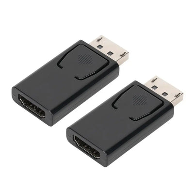 2PCS/Pack Black Display Port DP Male to HDMI Female Adapter Converter for PC Laptops - S M A Group # #