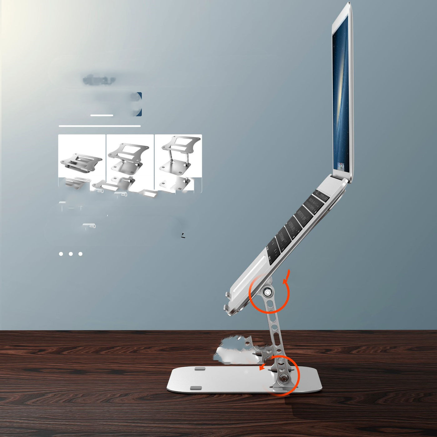 Aluminum Laptop Stand Foldable Desktop Base with Cooling Support