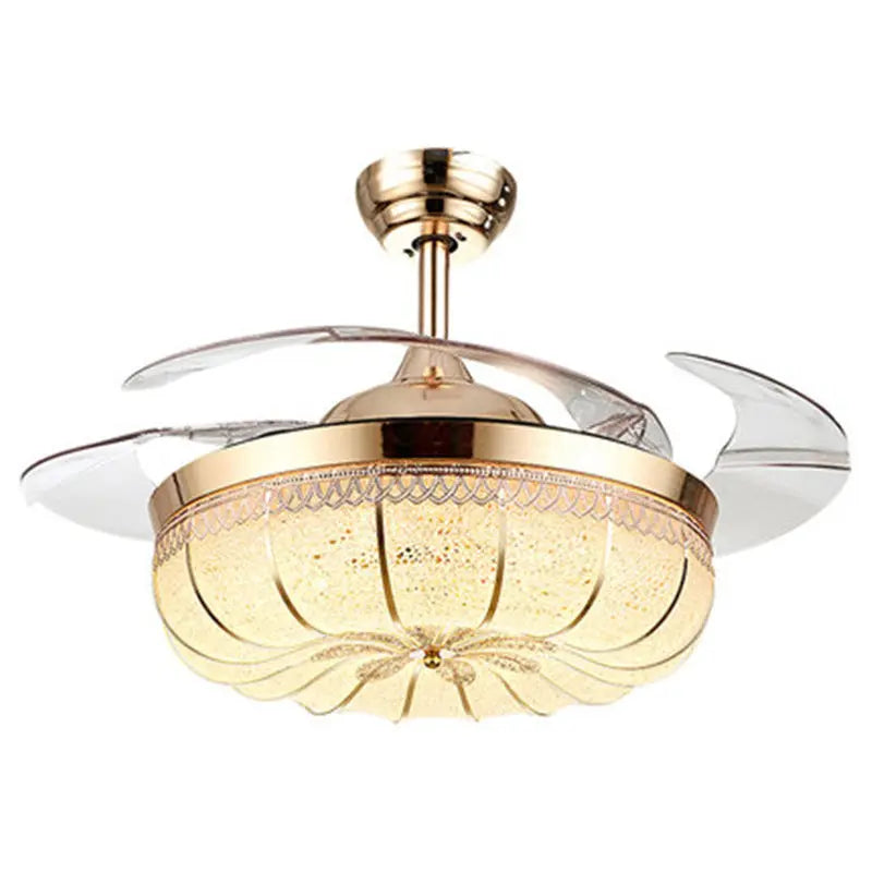 LED Pumpkin Frequency Conversion Ceiling Fan Light In Dining Room Bedroom S M A Group