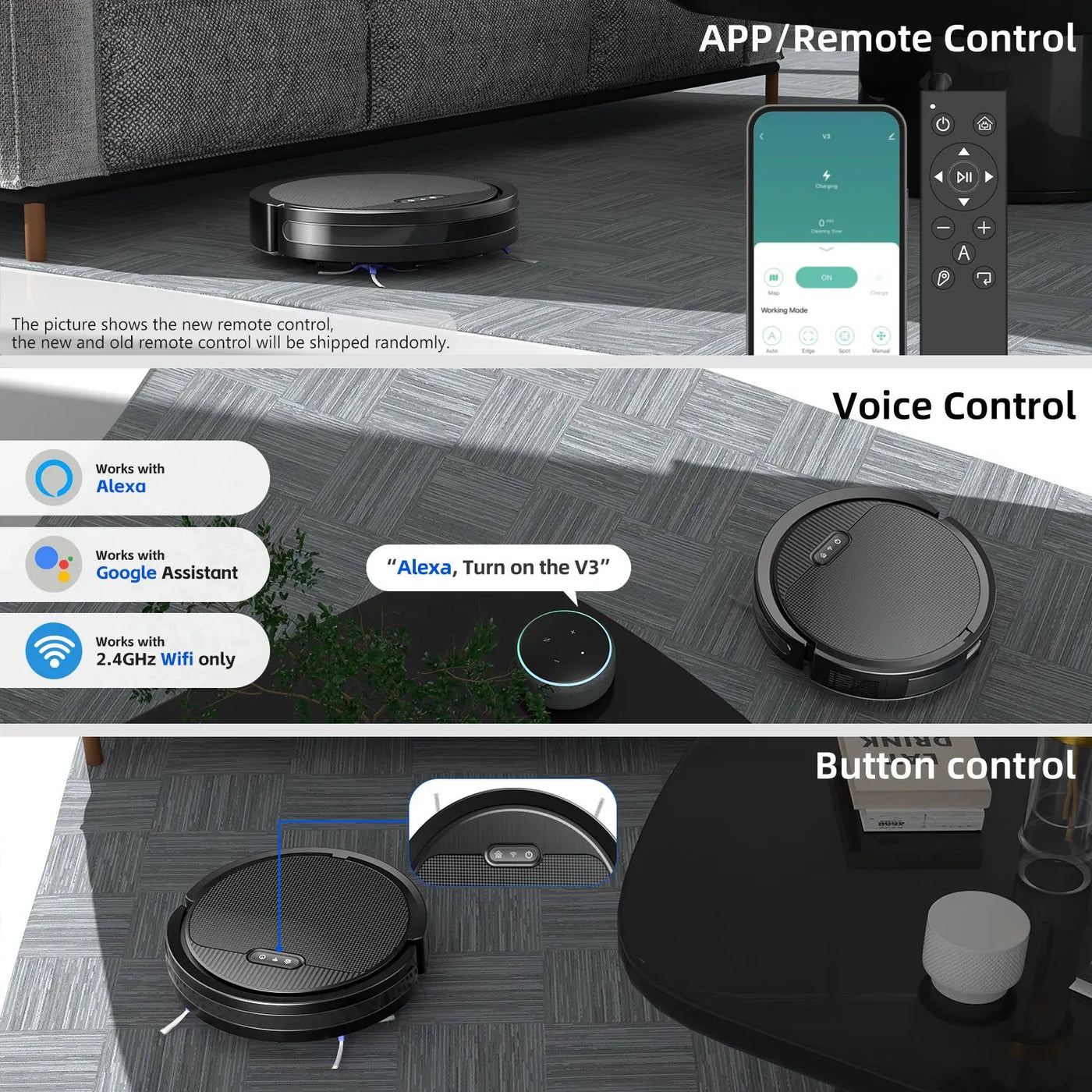 Robot Vacuum And Mop, 3 In 1 Combo Cleaner For Home With Pet Hair And Hard Floor, 5000Pa Suction, 120 Mins Run Time,Self-Charging,Super Thin Body S M A Group