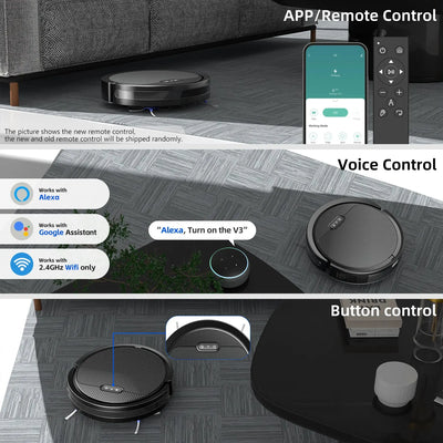Robot Vacuum And Mop, 3 In 1 Combo Cleaner For Home With Pet Hair And Hard Floor, 5000Pa Suction, 120 Mins Run Time,Self-Charging,Super Thin Body S M A Group